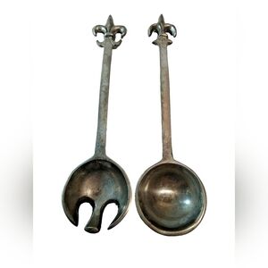 Vintage Metal Pewter Fleur de Lis Set.